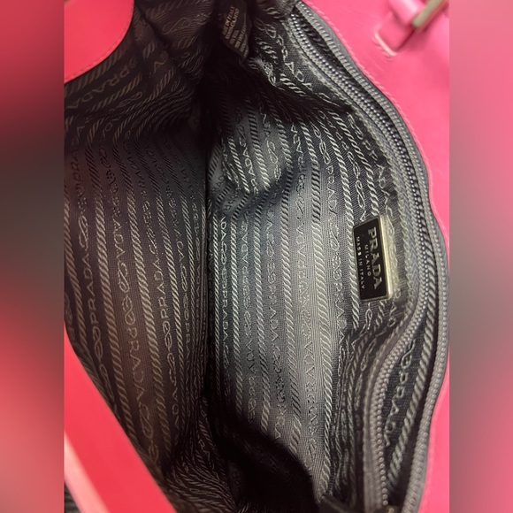 Prada Pink Wool Shoulder Tote Bag w/ Leather Trim on Handle-65AuthenticityCard - Picture 6 of 15